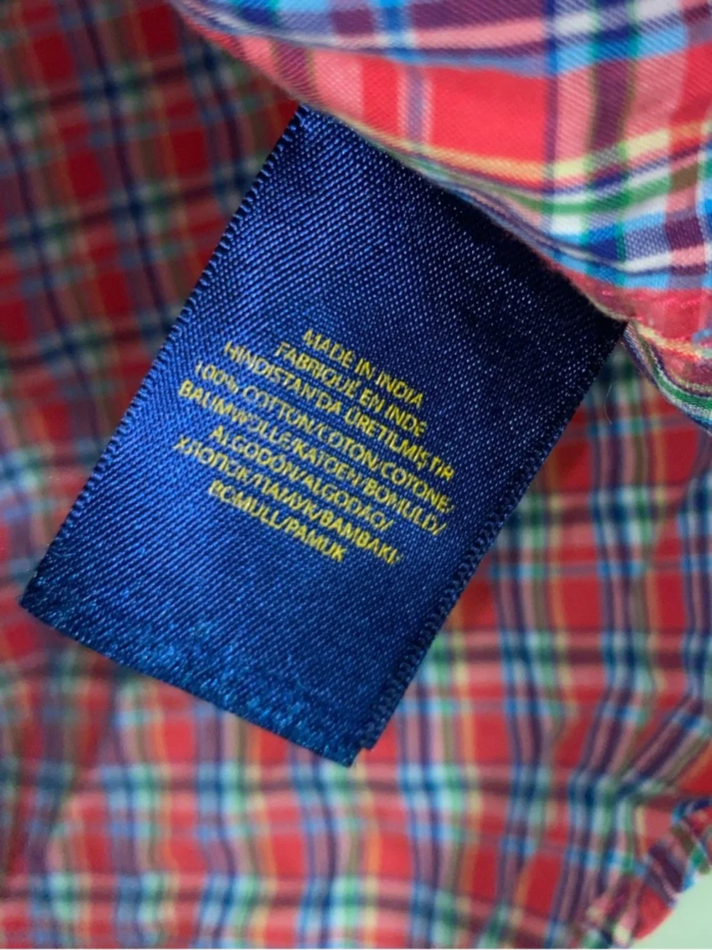 Ralph Lauren • Plaid • Button-Down • Blue Polo Logo • Size Med (10-12)Boys